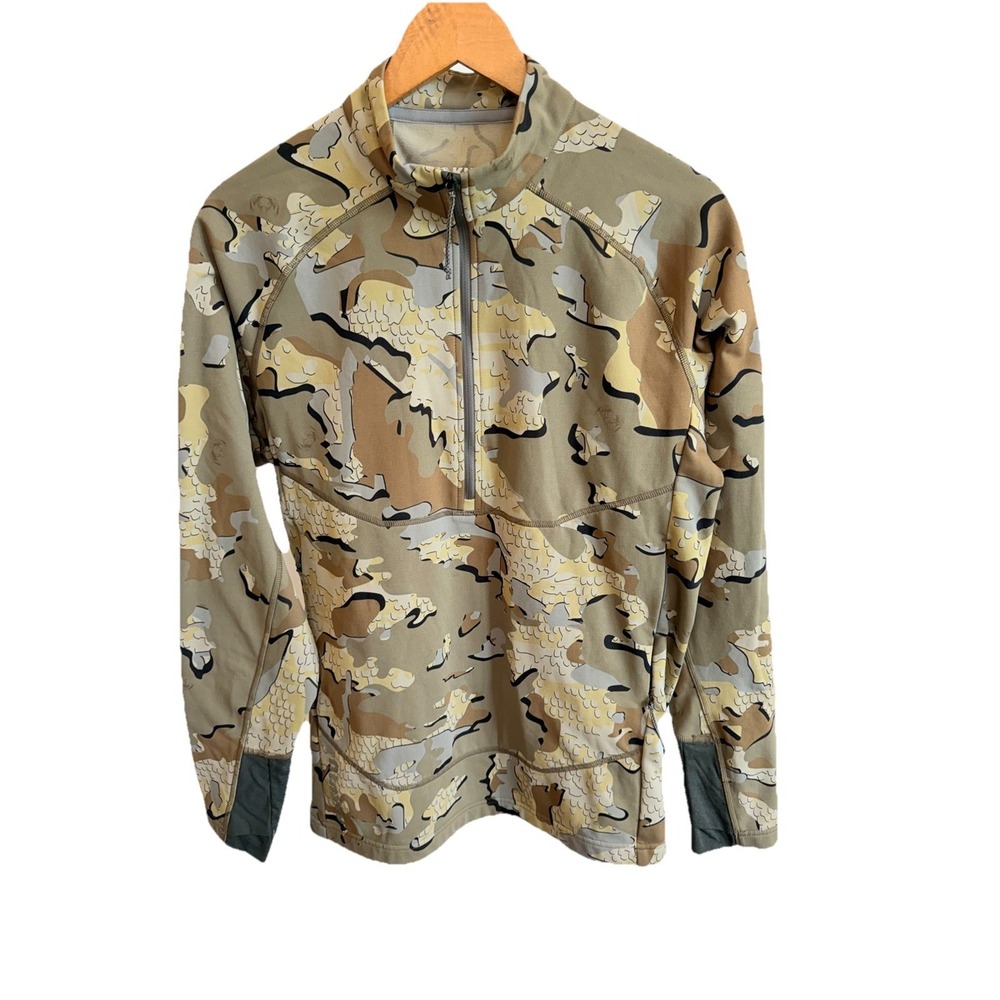 KUIU Strongfleece Size Men's Large Camo Outdoors Hunting 1/2 Zip Up Long Sleeve
